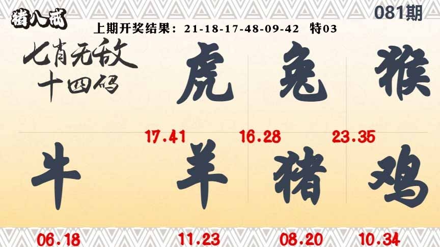 081期七肖无敌14码[图]